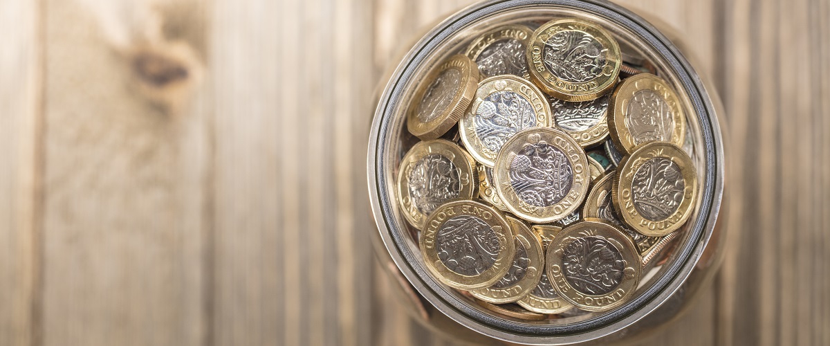 jar of pound coins